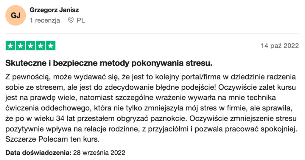 recenzja kurs na stres